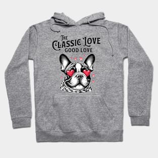 Pug puppy in Love Print art illustration Puppy Valentines gifts Hoodie